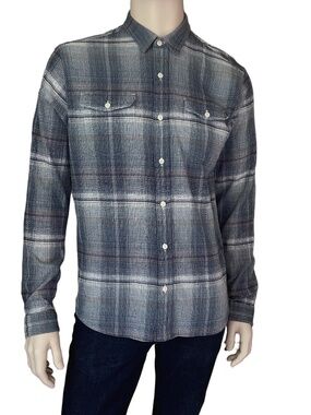 Patagonia A/C Steersman Shirt Long Sleeve Blue Grey Rose Ombre Check Plaid NWOT